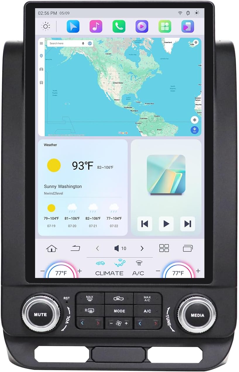 Cidava 13 Inch Car Radio for F150 2015-2020 and 2017-2022 F250/F350/F450, T-Style Car Stereo Head Unit Replacement with Wireless CarPlay/Android Auto, Fast Boot, Upgraded DSP & EQ, 4G LTE, 8+128GB