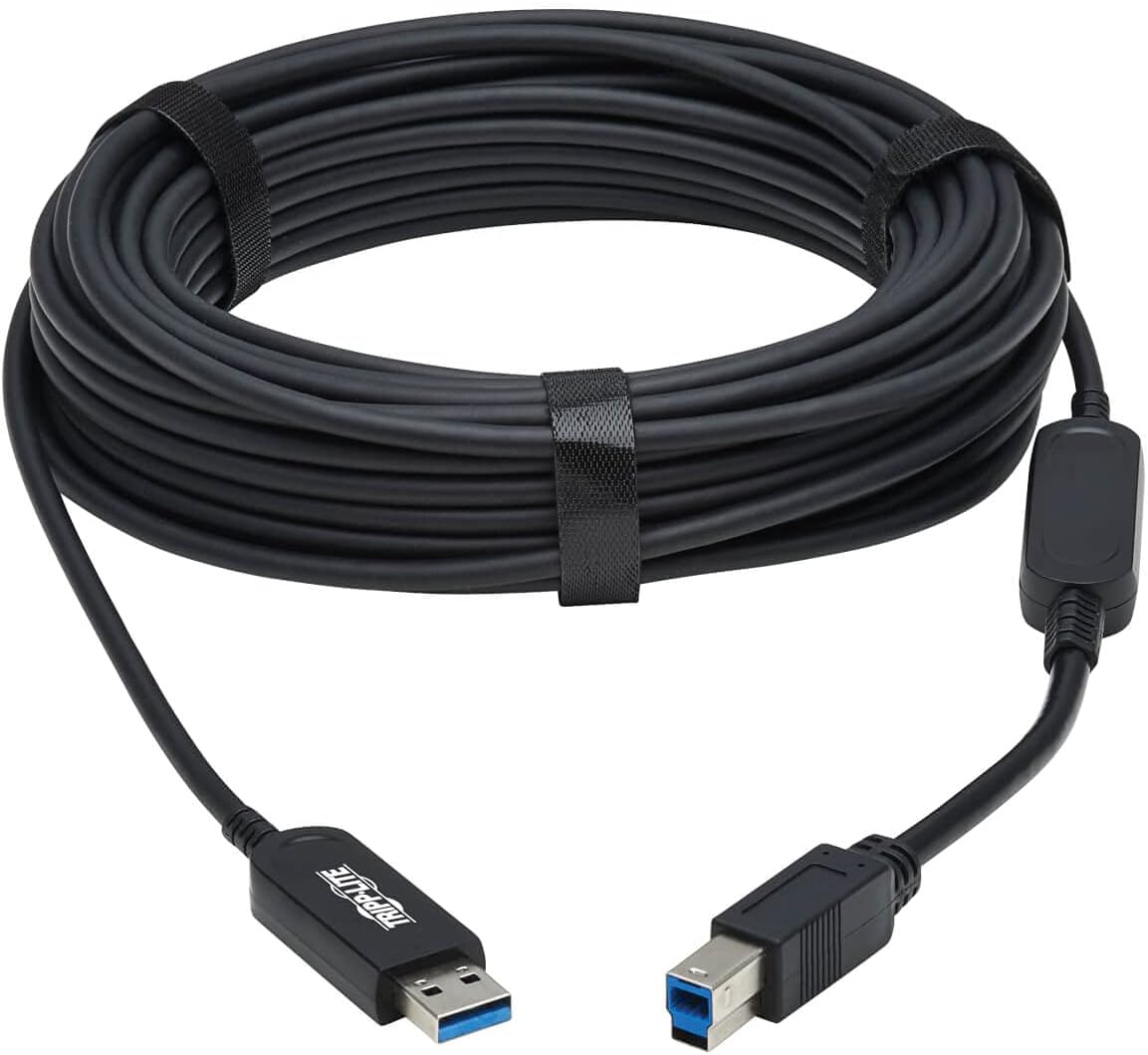 Tripp Lite USB-A to USB-B Fiber Active Optical Cable AOC USB 3.2 Gen 1 30M (U328F-30M)