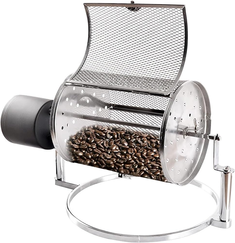 Electric Drum Type Coffee Roaster Machine, Premium Stainless Steel Automated, for Home Use Small Household Grains Beans Peanuts Nuts Coffee Beans Baking Machine