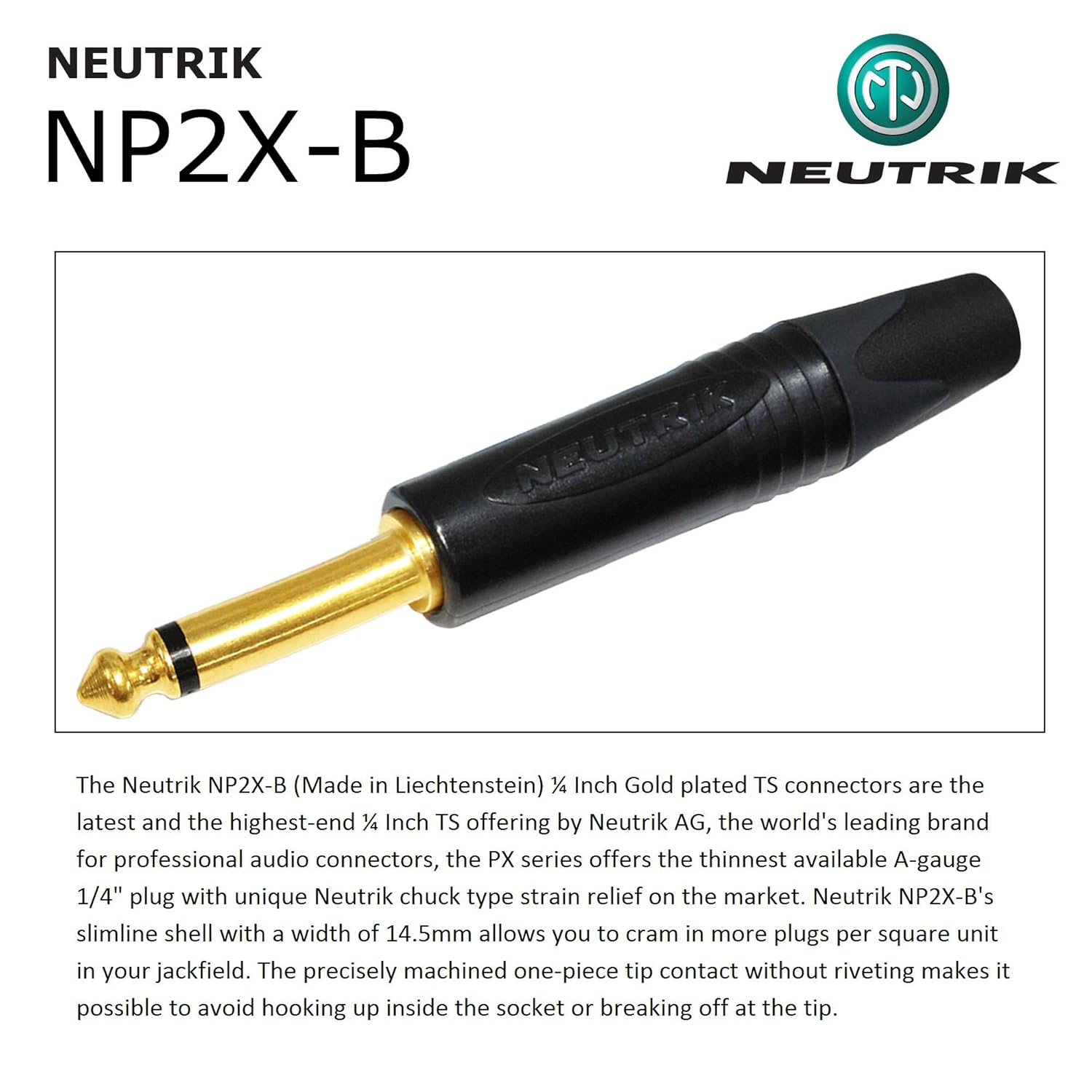 WORLDS BEST CABLES 50 Foot - Gotham GAC-1 Ultra Pro - Premium Low-Cap (21 pf/F) Guitar Bass Instrument Cable – w/Neutrik Gold Straight to Angled ¼ inch (6.35mm) TS Connectors - Custom Made