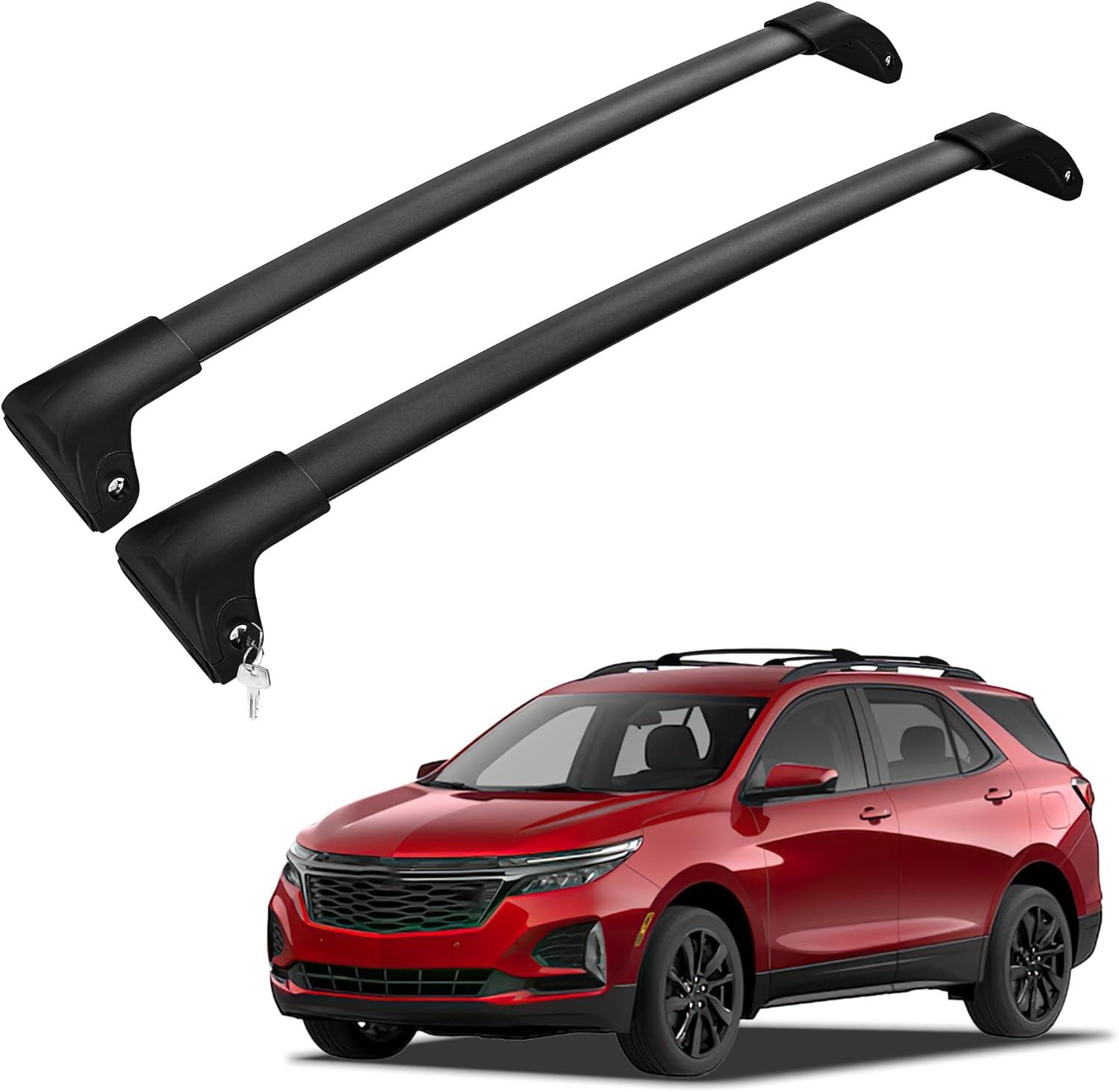 220Lbs Roof Rack Crossbars for 2018-2024 Chevy Equinox GMC Terrain with Anti-Theft Lock, Heavy Duty Aluminum Anti-Corrosion Cross Bar Fit Luggage Luggage Kayaks Bicycles Snowboard