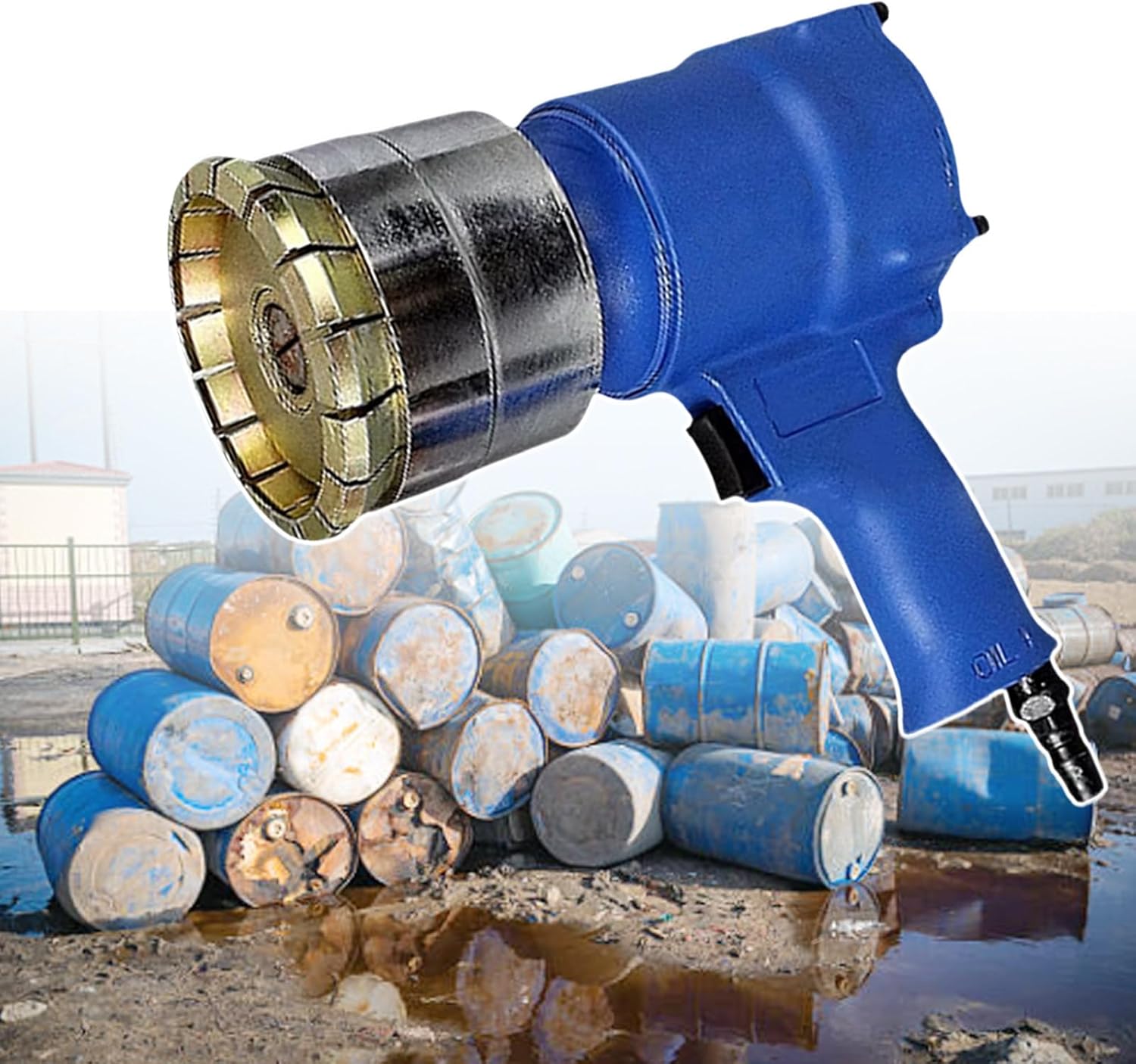 200L Pneumatic Oil Drum Pressure Cap Sealing Barrel Crimping Tool, 35/70Mm Oil Drum Sealing Machine, Portable Drum Capping Sealing Machine,75mm