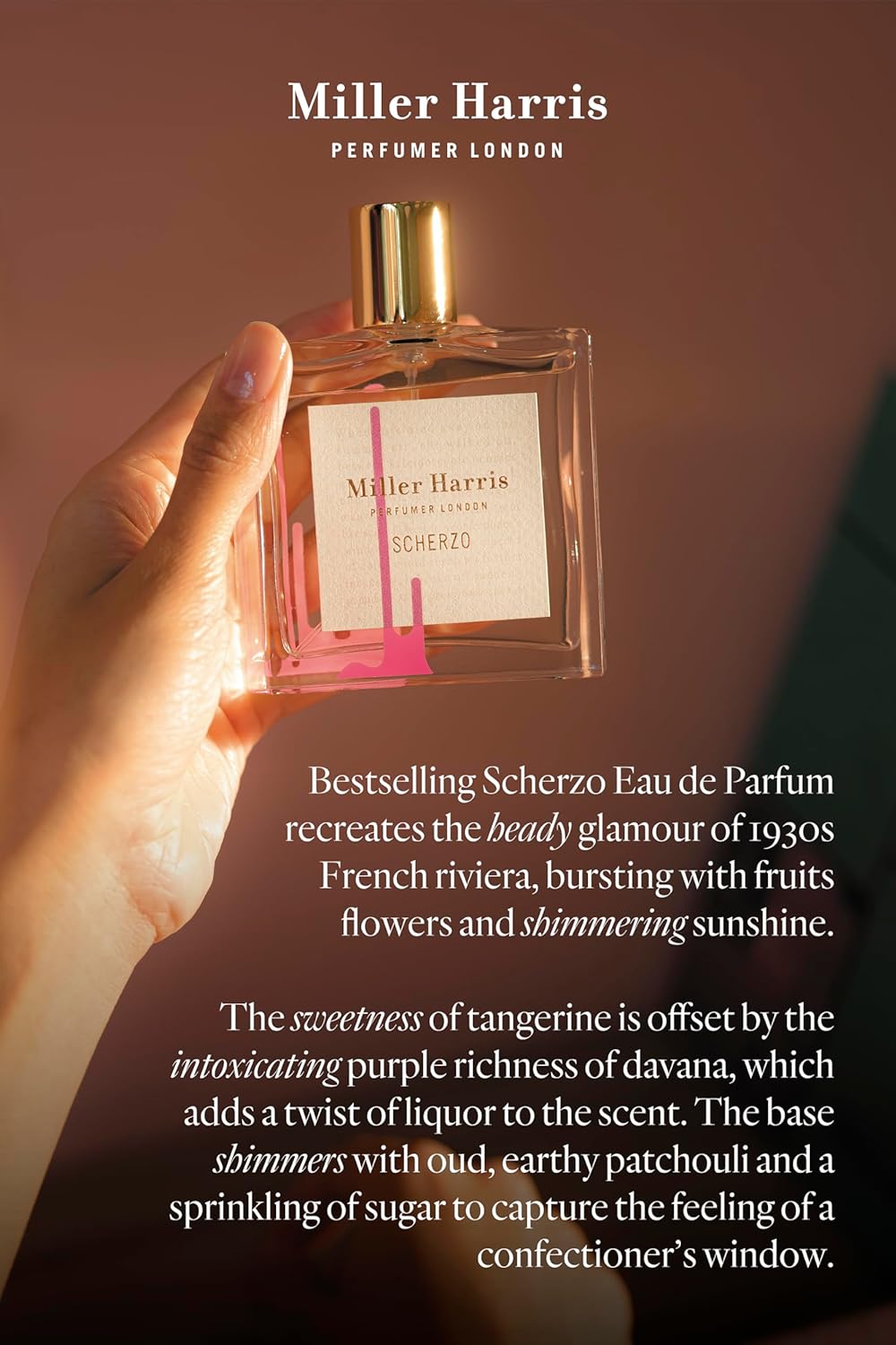 Miller Harris Scherzo Eau de Parfum | Floral, Oud, Sweet Perfume (3.4 fl oz)