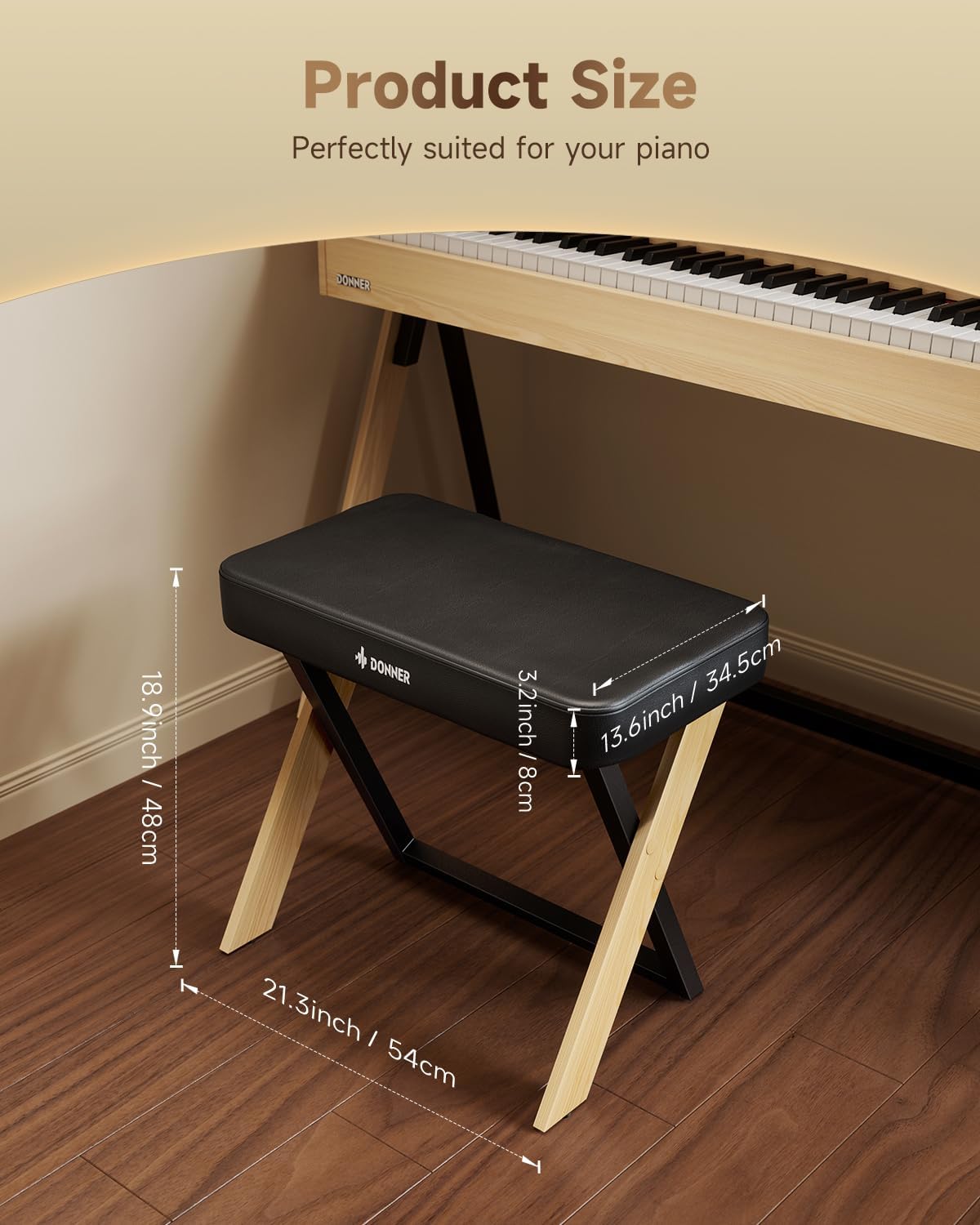 Donner DDP-80 Digital Piano+Donner Piano Bench DKB-300