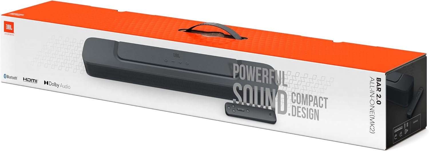 JBL Bar 2.0 All-in-one (MK2): Compact 2.0 Channel soundbar, Black