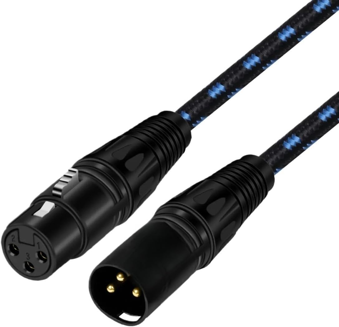 XLR Mic Cable Balanced XLR 3Pin Male to Female Microphone Patch Audio Cord for Live Sound&Stage Studio Harmonizer Mixer(15m)