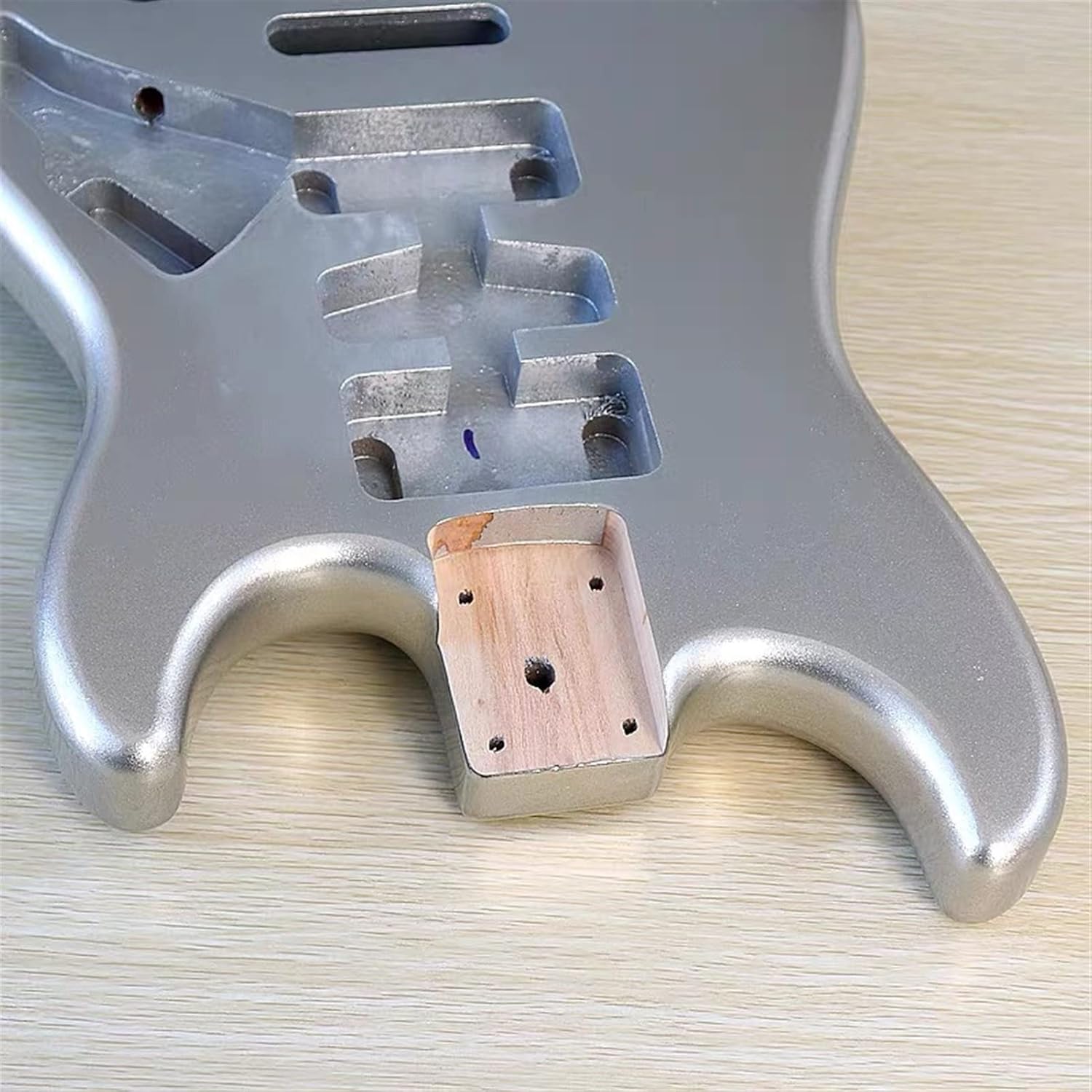 TSTS Alder Electric Guitar Body Finished Silver Color Standard Handmade Material DIY Kit Guitar DIY Accessory