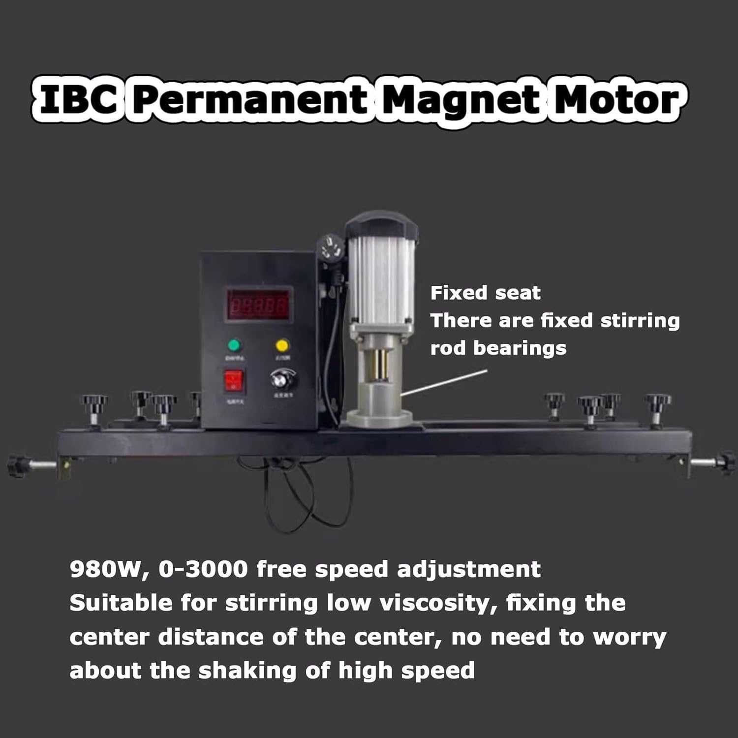 Commercial Barrel Drum Stirrer, IBC Paint Stirring Machine, 980W Electric Tank Mixer Machine with Support Hanger, Paint Mixing Equipment for Ink Dissolver Agitator