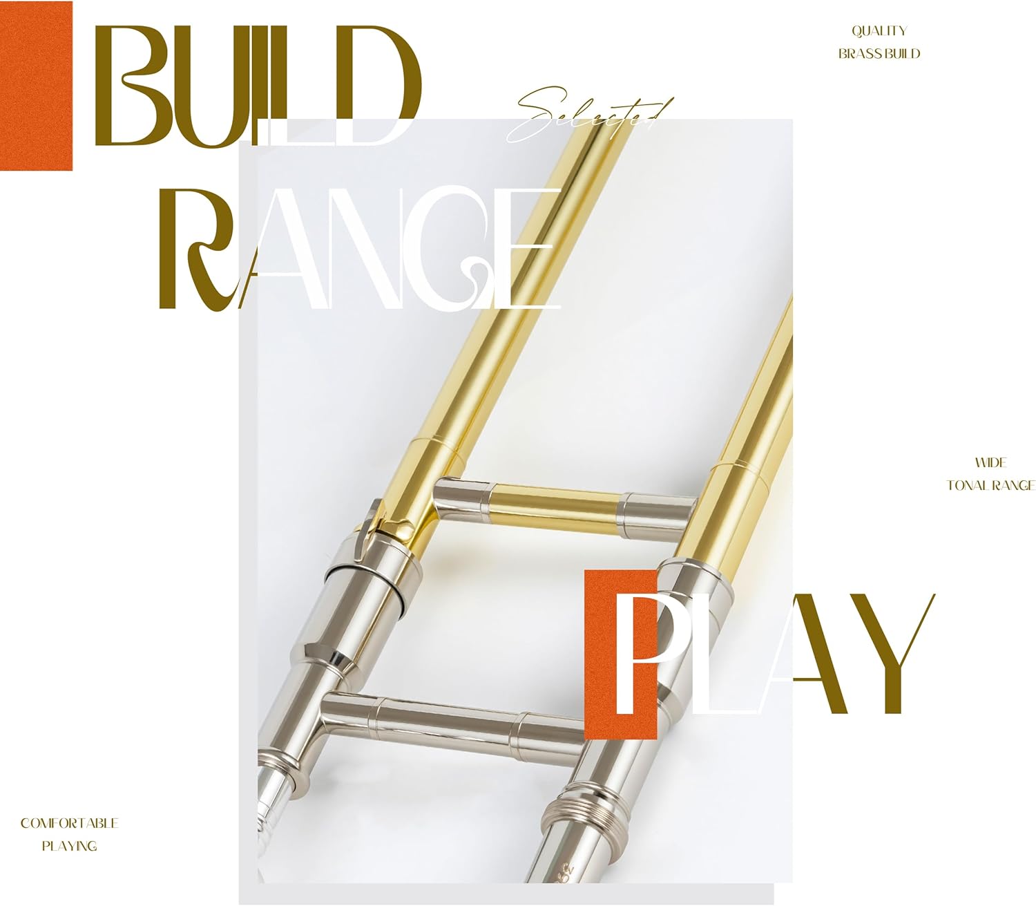 AKLOT Classic Bb Tenor Trombone: Entry-Level B Flat Brass Instruments with Hand-Hammered Bell, Anti-Tarnish Gold Lacquer Finish, Ideal for Beginner, Includes Hard Case, Mouthpiece, Gloves, Cloth