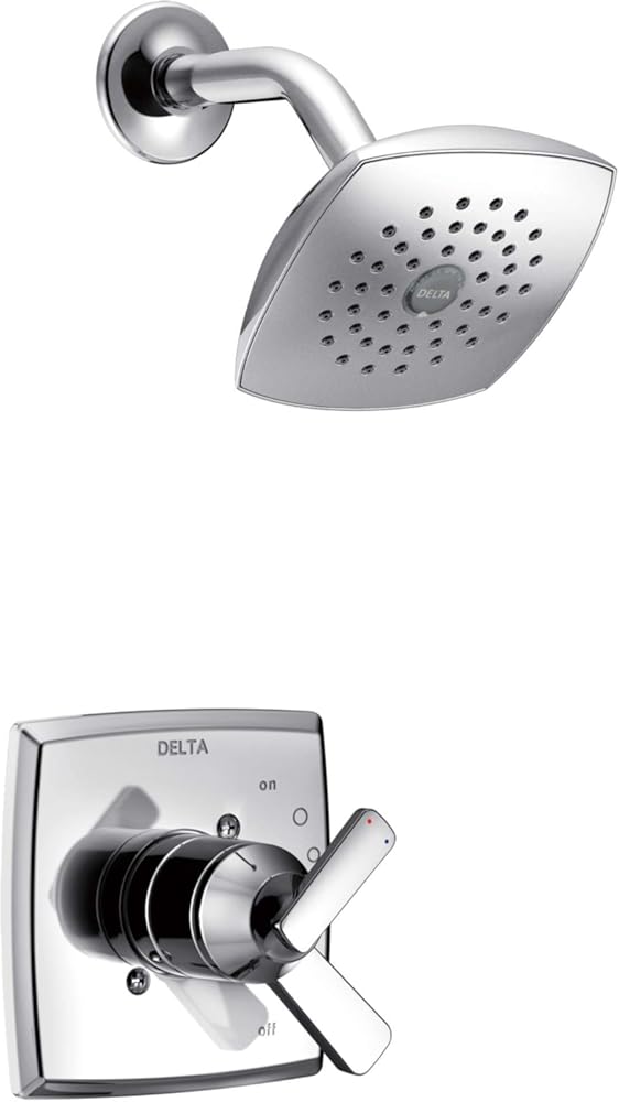 Delta Faucet Ashlyn 17 Series Dual-Handle Shower Faucet, Shower Trim Kit with Single-Spray Touch-Clean Shower Head, Chrome T17264 (Valve Not Included)