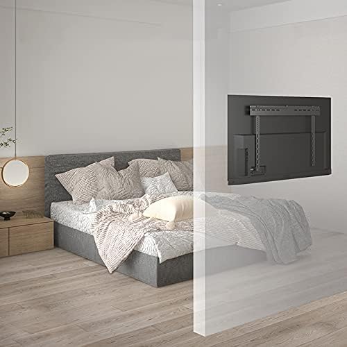 TV Wall BracketTV Stand with Bracket Low Profile Fixed TV Wall Mount Bracket for Most 37-90 Inch Flat Curved Screen TVs Steel Ultra Slim TV Mounting Bracket, Built-in Spirit Level TV Mount S