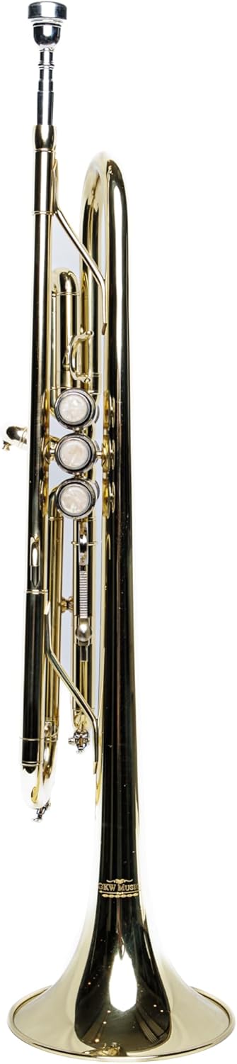 GKW Bb Standard Brass Trumpet for Beginner and Intermediate Players – Student Model with Rich Dark Tone, Easy to Play in High and Low Range, Includes Mouthpiece, Case, and Cleaning Accessories
