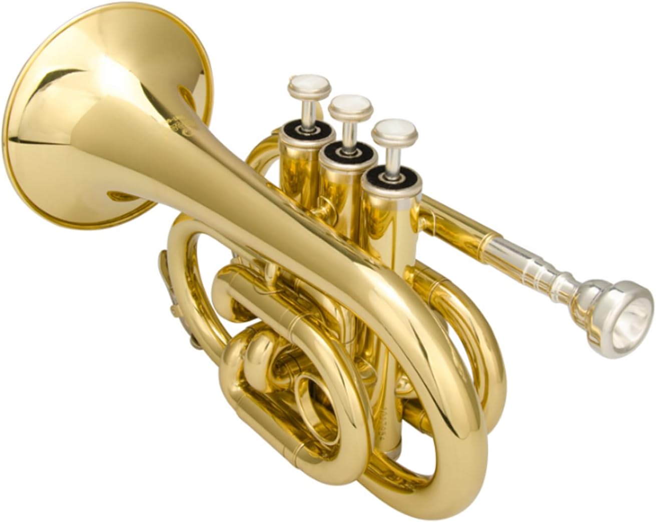 Horn/Portable Trumpet/Palm Number/B Flat Miniature Brass Wind Instrument for Beginners and Advanced Players, School Bands, Junior Orchestras