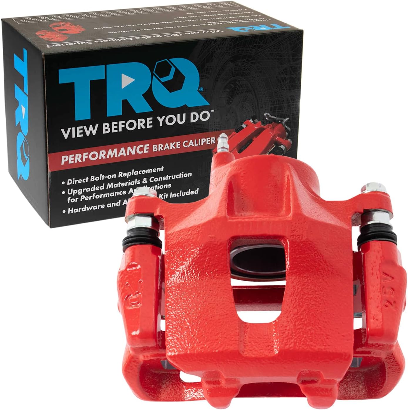 TRQ Front Right Brake Caliper w/Bracket Performance Red Passenger Side Compatible with 2005-2010 Scion tC 2000-2005 Toyota Celica