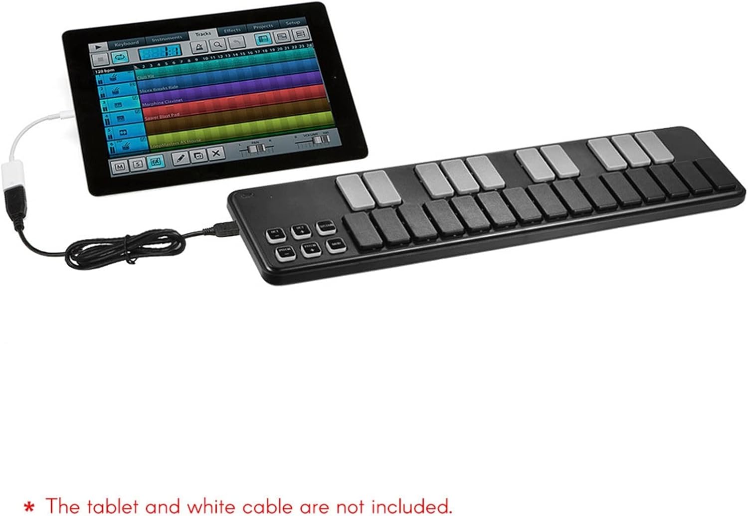 KESHUO Electric Keyboard Controller Slim-Line Portable USB MIDI Keyboard Controller 25 Keys with USB