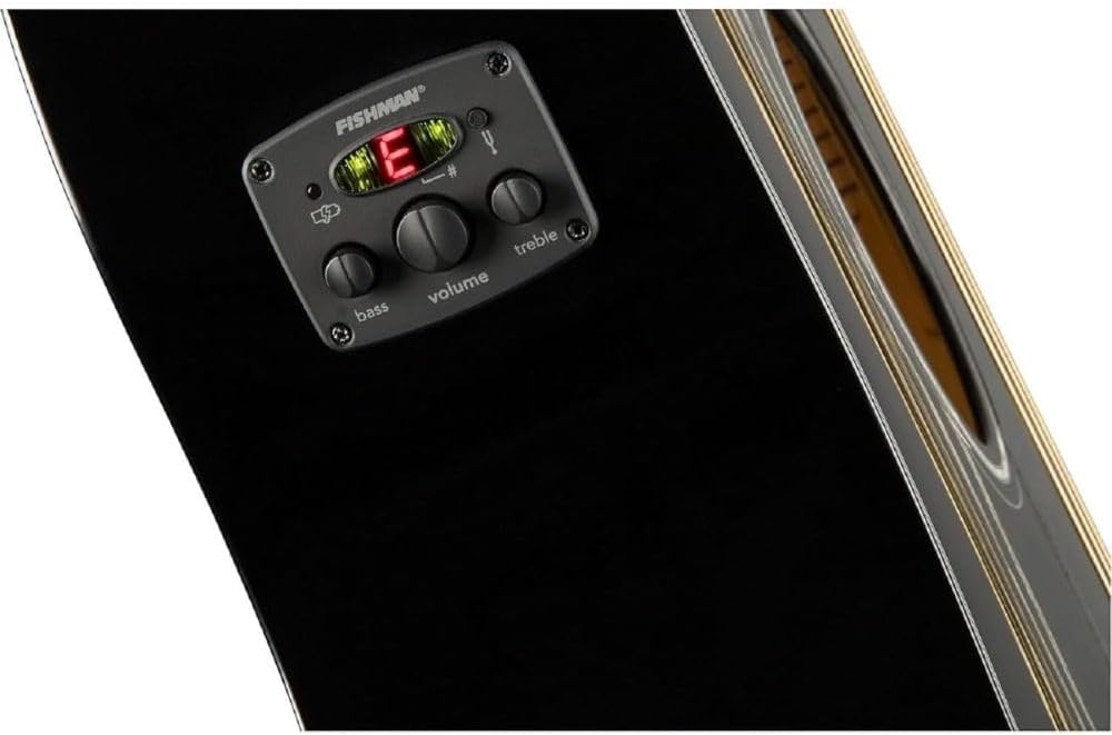 Fender CD-60SCE Dreadnought Cutaway Acoustic Electric Guitar Bundle with Fender Guitar Stand, Height-Adjustable with Sturdy Metal