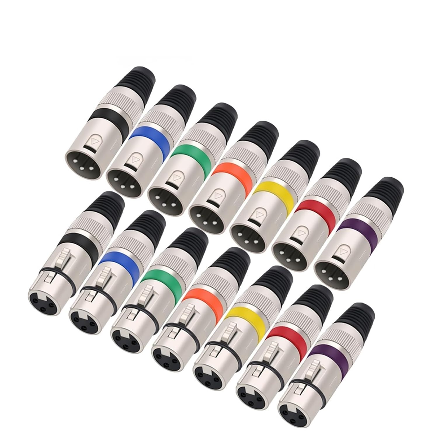 10Sets/lot 3 Pin XLR Connectors Male+ Female 3 Pole XLR Plug Jack Socket Microphone MIC Cable Terminal Wire Connector (Color : 10xM 10xF-Green)