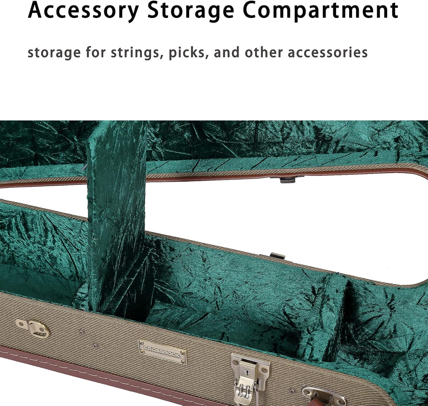 Crossrock Vintage style wood case for SG Electric Guitars with removable shoulder straps-Green(CRW700SGGN)