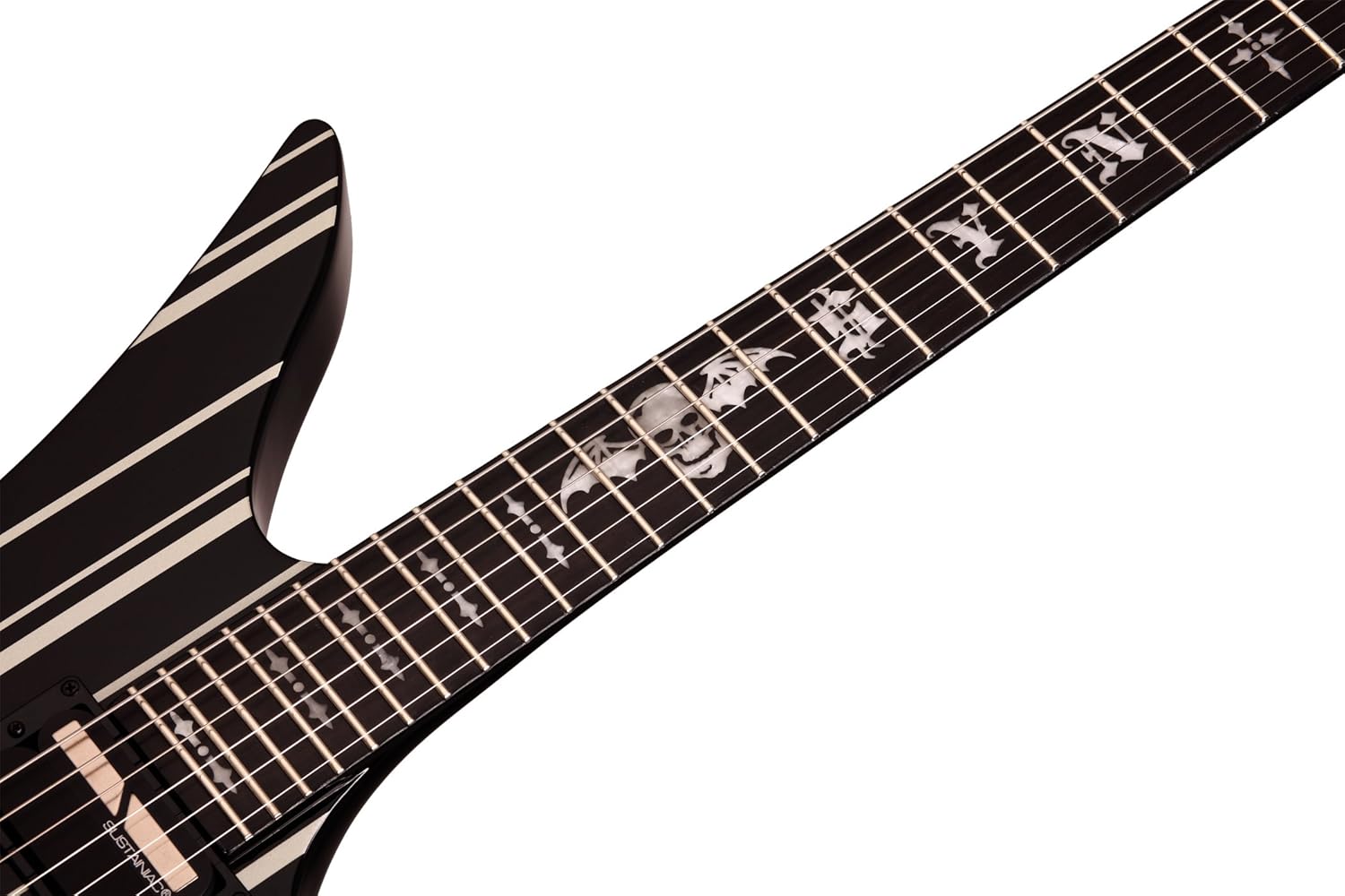 Schecter 203 Synster Custom-Sustainiac 6-String Electric Guitar (Black/Silver)