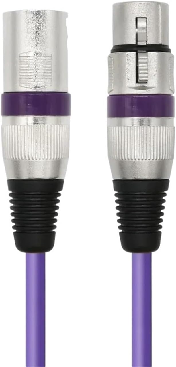Audio Mic XLR Male to Female Colorful Speaker Patch Snake Cord 3 Pin Microphone Cable for Amplifier DMX Mixer(Purple,8m)