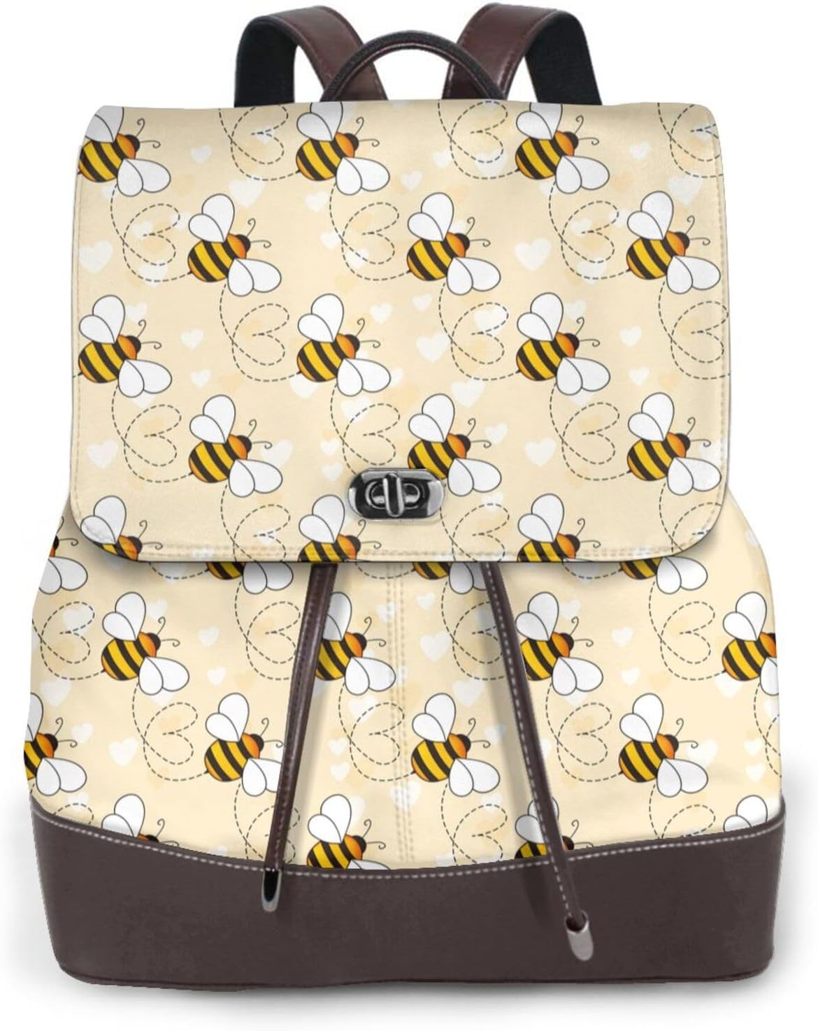 Small Bees for Womens Backpack Purse Microfiber PU Anti-theft Large Fashion Designer Travel Bag Ladies Shoulder Bags