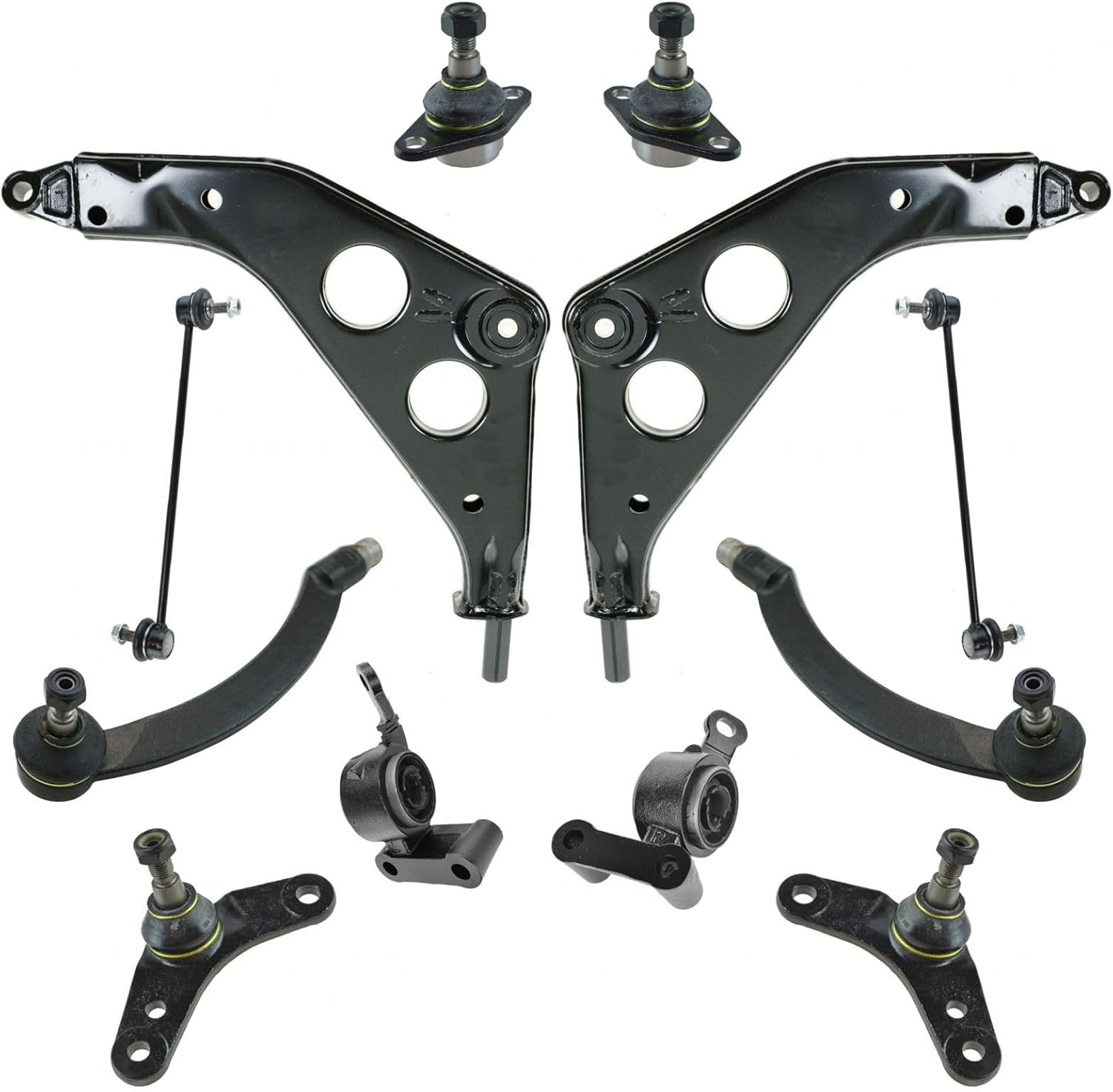 TRQ Front Steering & Suspension Kit Ball Joint Control Arm Control Arm Mounting Bracket Sway Bar Stabilizer Link Tie Rod Compatible with 2003-2008 Mini Cooper