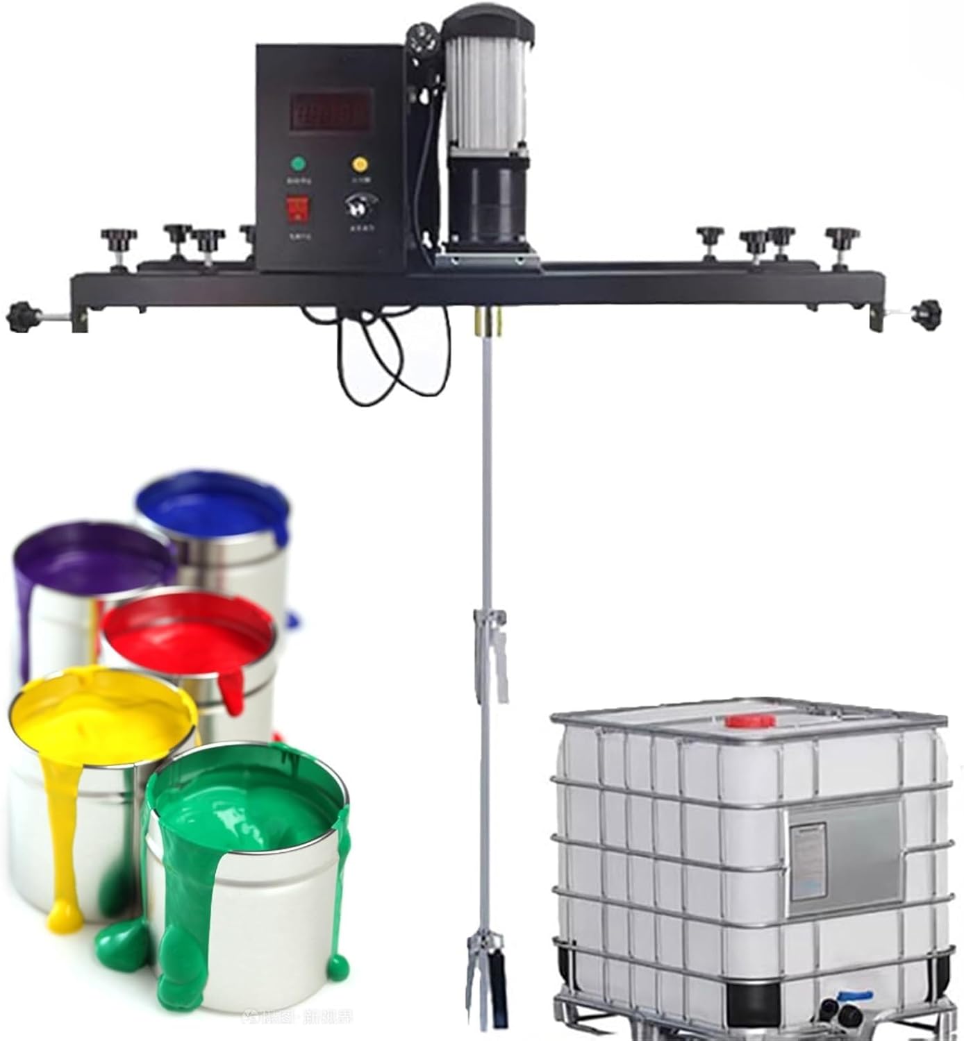 1 Ton IBC Paint Stirring Machine, 980W Electric Tank Mixer Machine with Support Hanger, Paint Mixing Equipment for Ink Dissolver Agitator