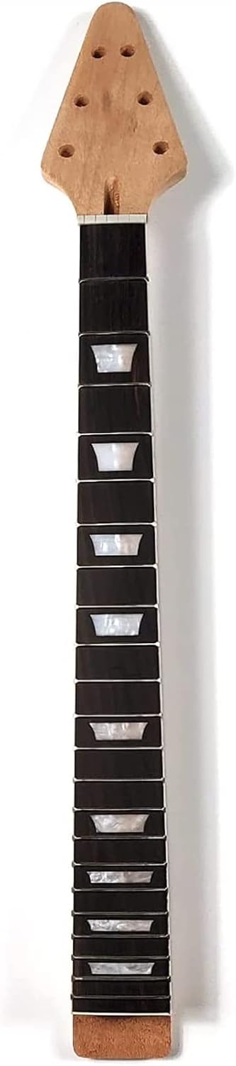 FLFL DIY 6 Strings Solid Mahogany Flying V Style Electric Guitar Body Builder Kit Unfinished Guitar Kit, Multicolor