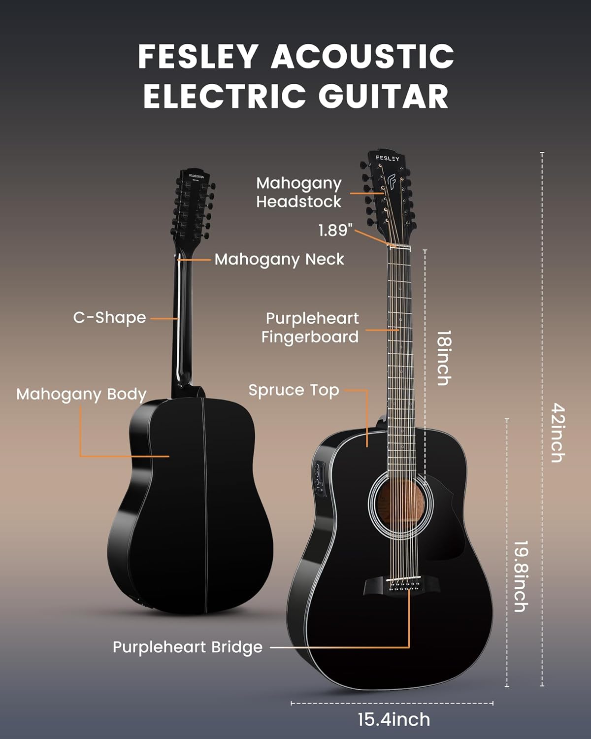 Fesley 12 String Guitar: 42