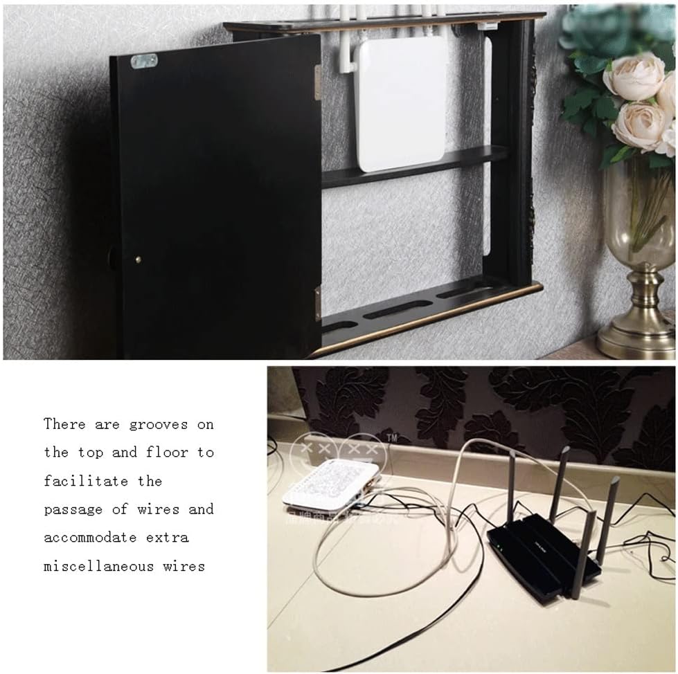 Wall Mount Floating Shelf Multi-Function Storage Rack Router Storage Box Cable Power Plug Wire Storage Boxes (Color : A)