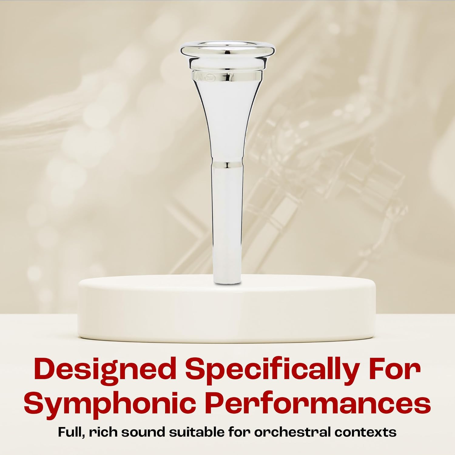 Denis Wick Classic French Horn Mouthpiece Silver Plated, 5885-7 - Precise Inner Rims & Barrel Backbore for Smooth Airflow, Secure Slotting & Clear Tone - French Horn Accessory - 17 x 4.48 x 4.5mm