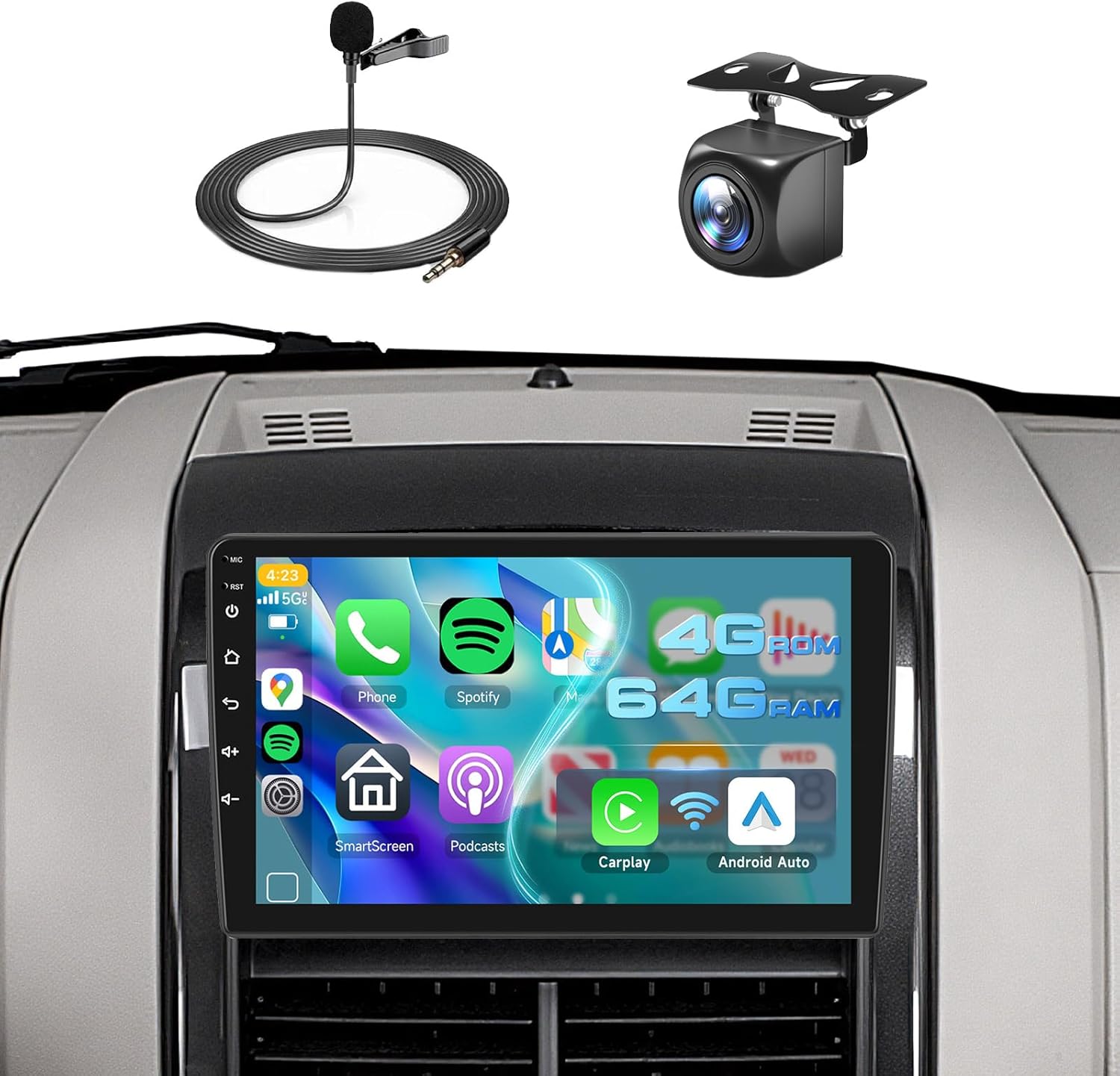 4G+64G Android Stereo for Ford Explorer 2005-2010 Radio Upgrade 10.1 Inch IPS Touch Screen Head Unit, Driauto Car Stereo with Wireless Carplay Android Auto GPS WiFi DSP Bluetooth FM RDS Backup Camera