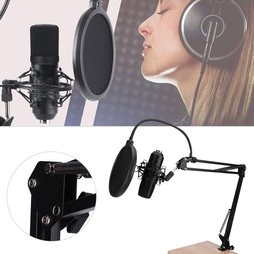 JEOZBM BM700 USB Condenser Microphone for Computer, Hi‑Fi Cardioid Microphone Kit with Windproof Cover Bracket for Gaming Live Podcast