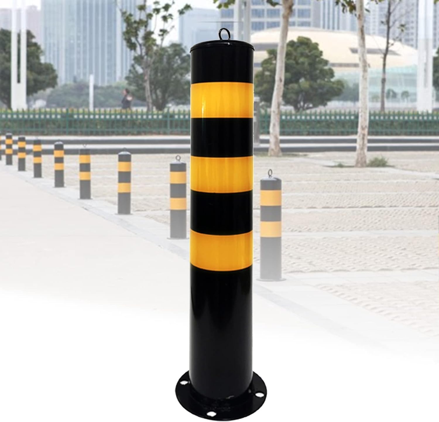Parking Bollards Concrete in Security Posts for Driveways Parking Bollards Barrier Car Security Reflective Tape Security Posts for Driveways (Color : 1x, Size : 75cm)
