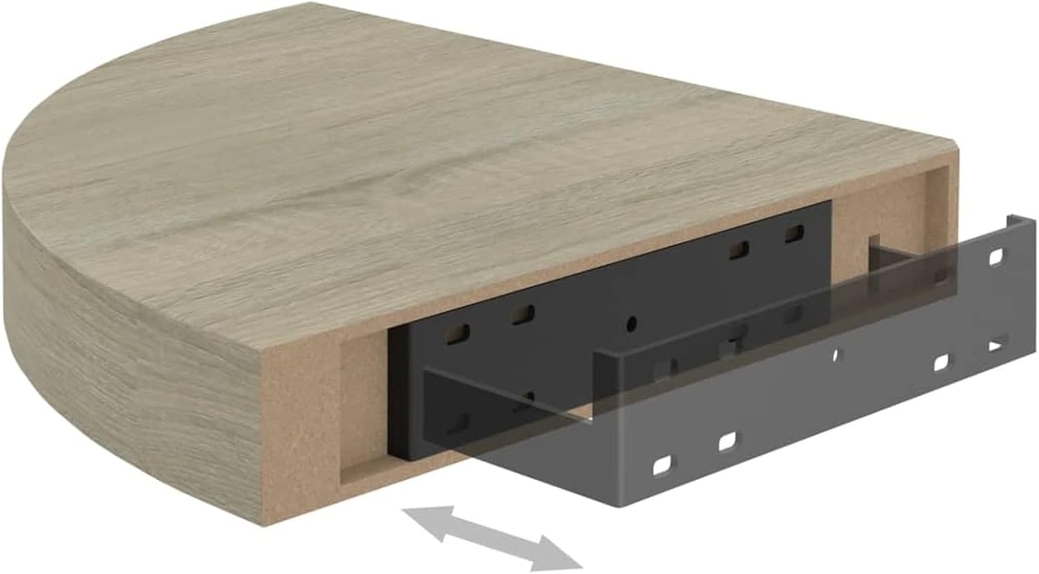 4 Pcs Floating Corner Shelf Brown 9.8