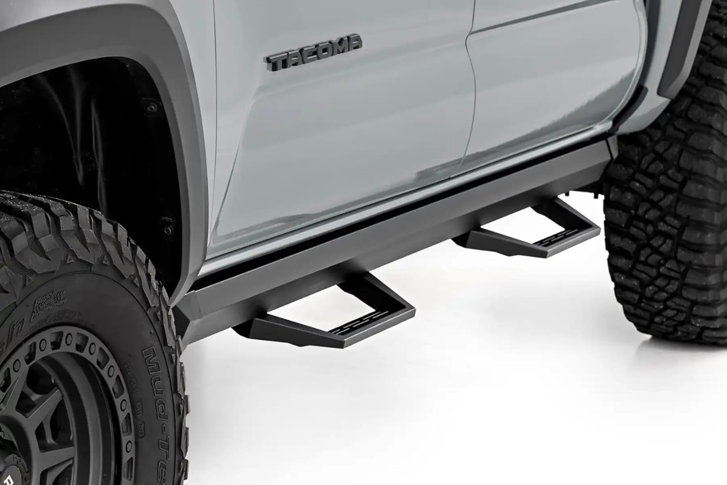 Rough Country SRL2 Aluminum Side Steps for Toyota Tacoma (2005-2023) Double Cab - Modular Running Boards with Adjustable Step Placement