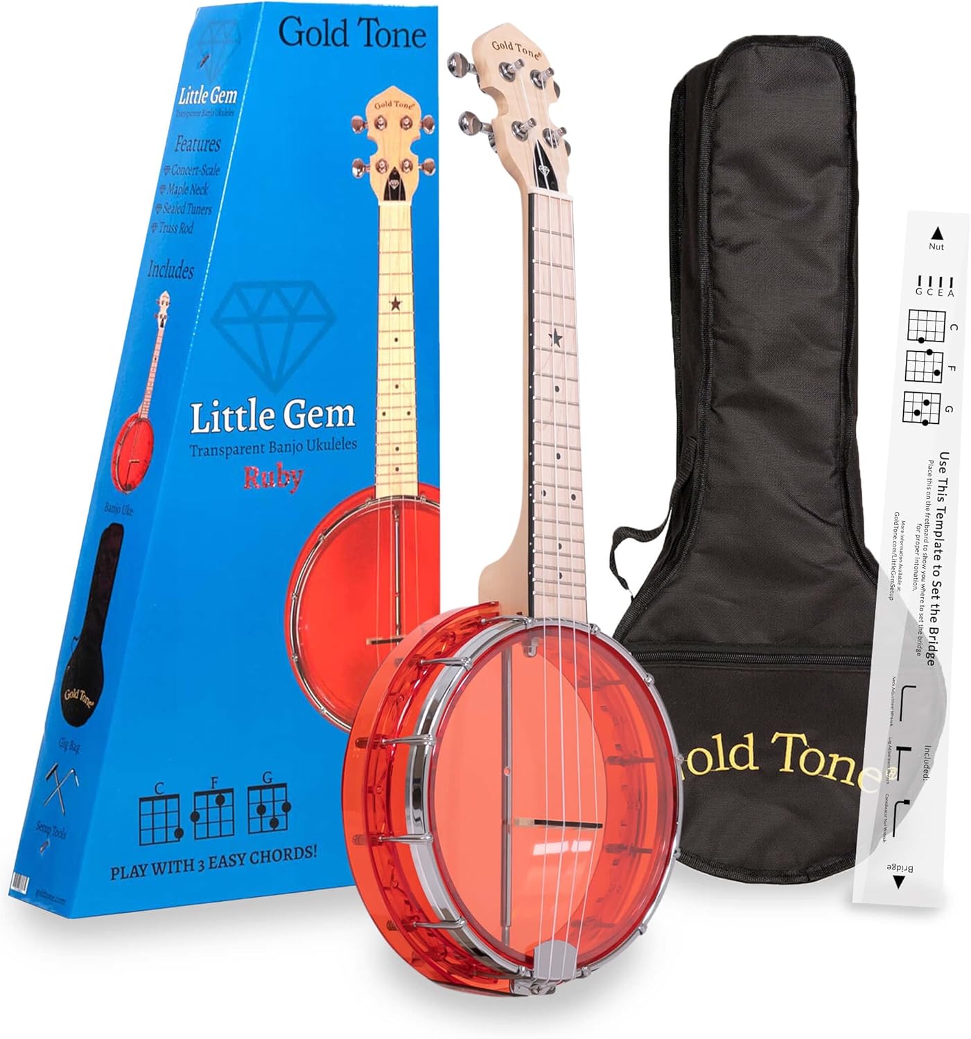 LITTLE GEM Banjo Uke - Ruby
