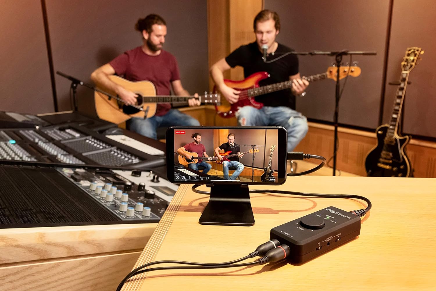 IK Multimedia iRig Stream stereo audio interface for iPhone, iPad, Mac, iOS and PC with USB-C, Lightning and USB for 24-bit, 48 kHz recording from mixers and studio gear