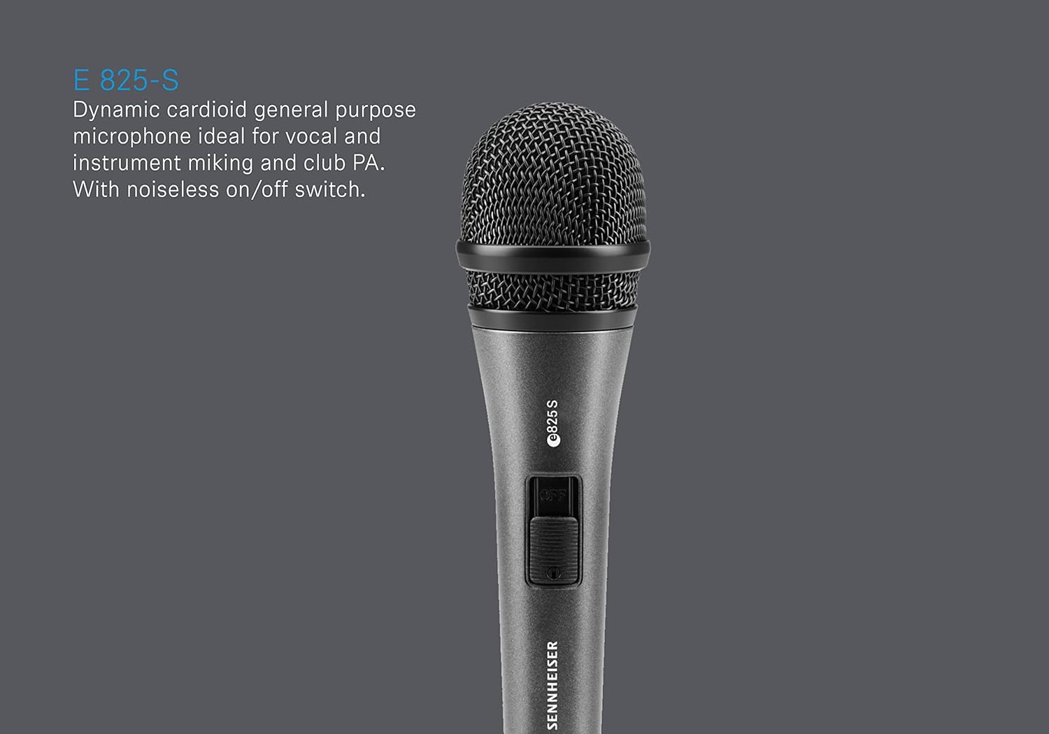 SENNHEISER E825-S Handheld Cardiod Dynamic Microphone with On/Off Switch
