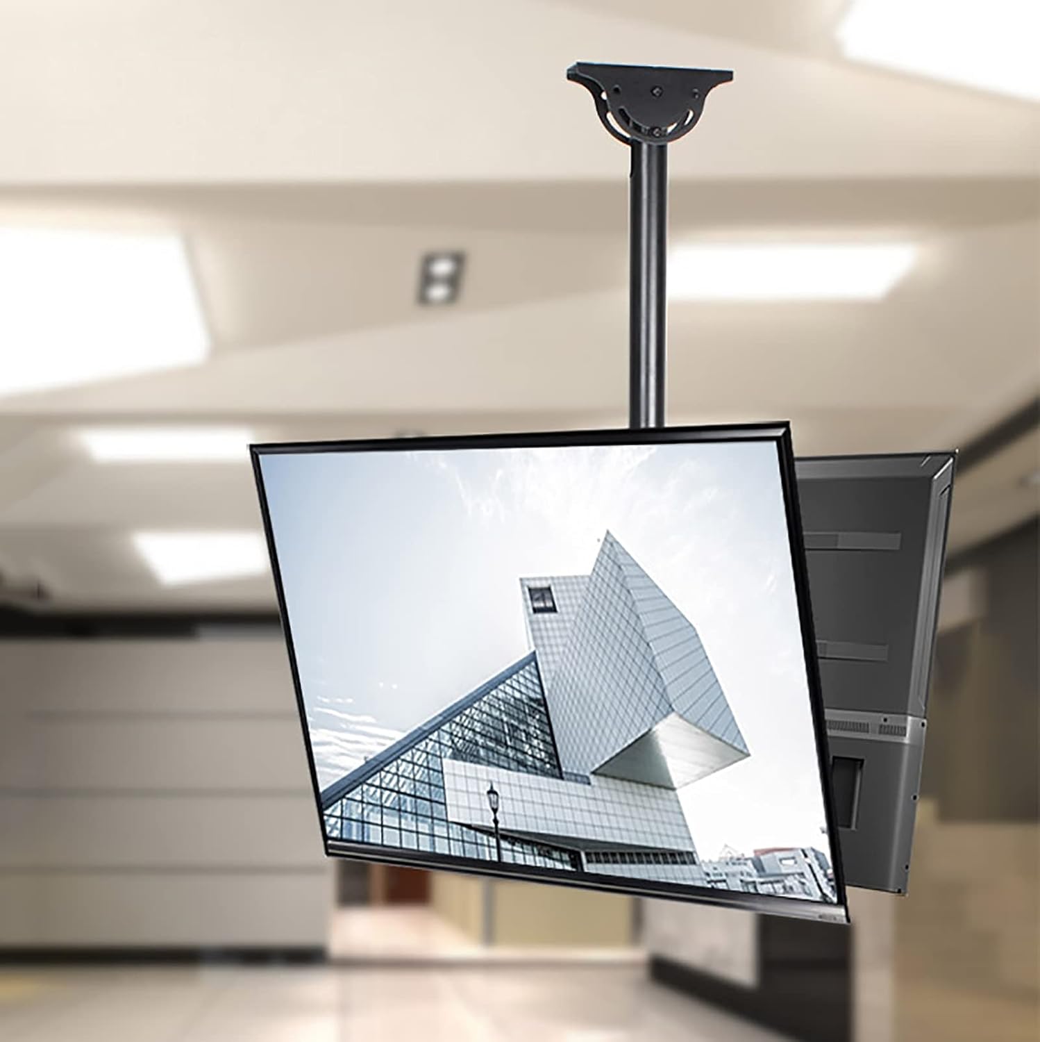 TV Stand,tv Wall Mount Dual Screen TV Ceiling Mount, Telescoping Adjustable Height Pole, for 32 to 70 Inch TV Swivel and Tilting Bracket