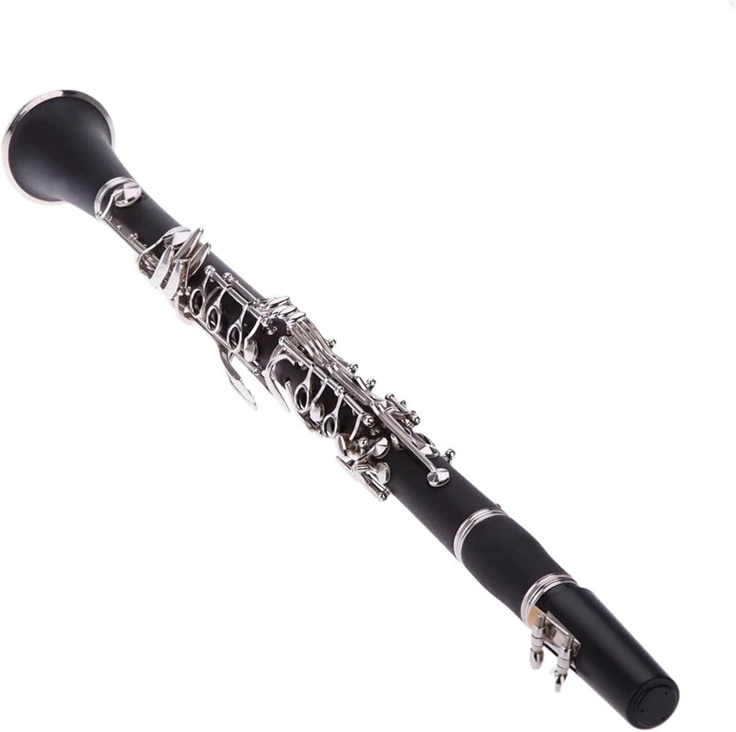 Standard Clarinet Clarinet Bakelite 17 Key Flat Soprano Nickel Plating Exquisite with Cleaning 10 Reeds Woodwind Instruments Beginner Clarinet