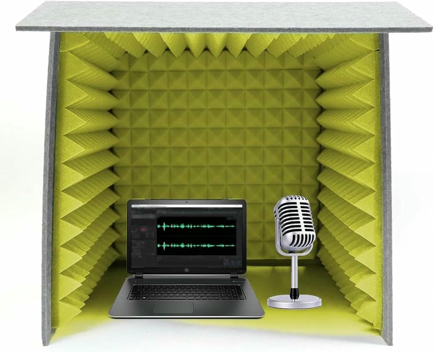 Desktop Soundproof Cover, Modern Portable Recording Booth, Sound Proof Sponge Panels to Filter Vocal, Music Recording Equipment for Bedroom Home