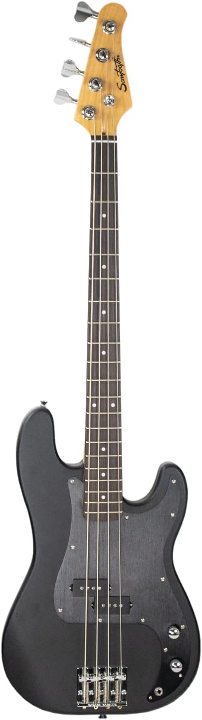 Sawtooth Americana Road Warrior Series Black w Aluminum Pickguard Electric Bass Guitar