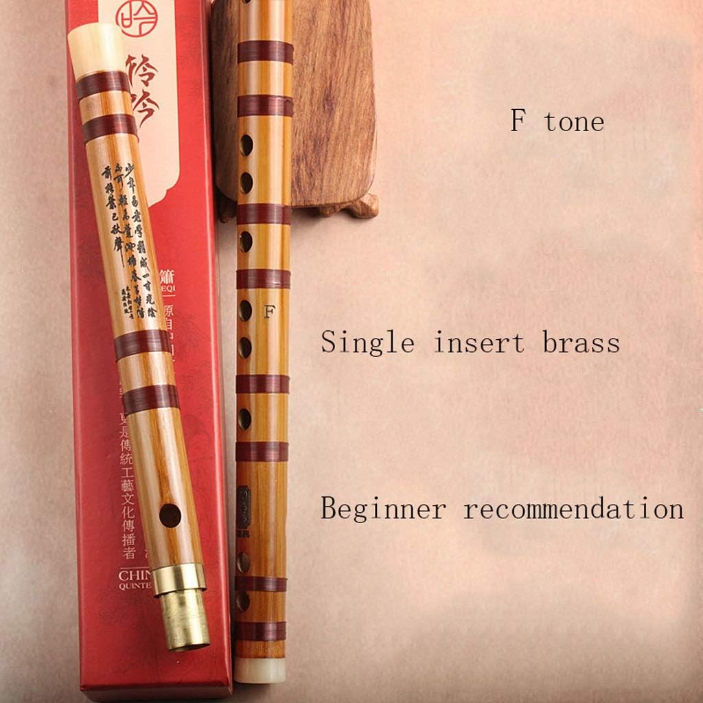 Flute Bamboo Flute Professional Woodwind Instrument C D E F G Key Chinese Flute Professional Playing C Flute Musical Instrument (Color : F Tone)