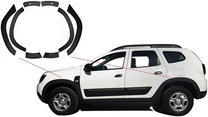 8 Pcs ABS Plastic Fender Molding Protection Body Kit, Door Surface Recommendation for 2018-2023 Dacia Duster