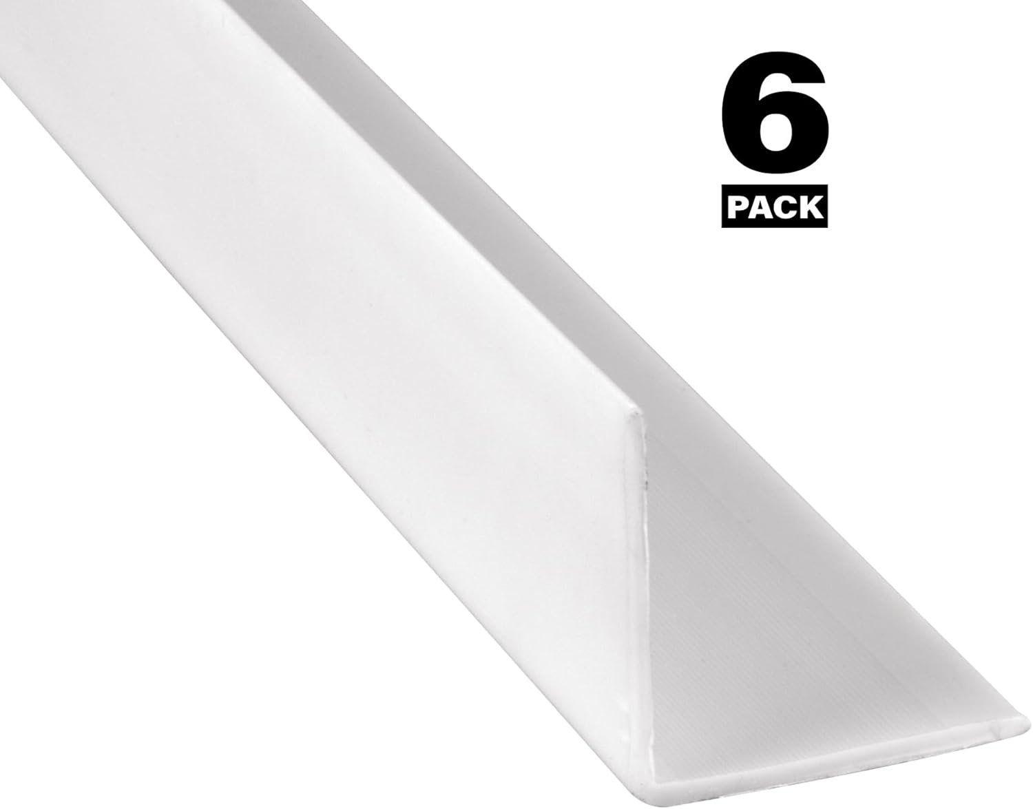Prime-Line MP10069 Vinyl Corner Shield, White – 2-3/8” x 48” – Durable Vinyl Corner Guards, Easy to Install, Protects Wall Edges from Paint Chips, Wallpaper Tears, and Fingerprints (6 Pack)