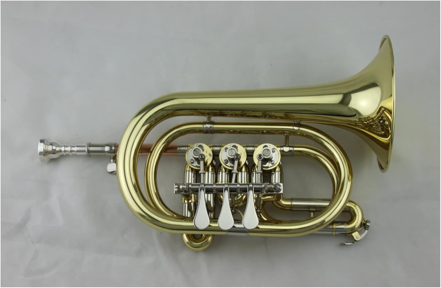 Trumpets Beginner Gold Lacquer Rotary Valve Type Bb Cornet with Cornet Box and Accessories Trumpet Set