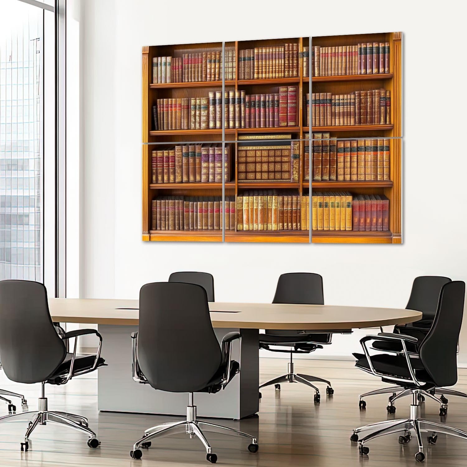 6 Pack Art Acoustic Panels Sound Absorbing Brown Vintage Library Learning Education Study Bookcase Academic Decorative Soundproof Wall Panels Self Adhesive for Recording Studios Office 72