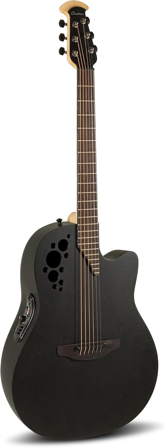Ovation Mod TX Collection Acoustic-Electric Guitar, Textured Black, Deep Contour Body (2078TX-5)