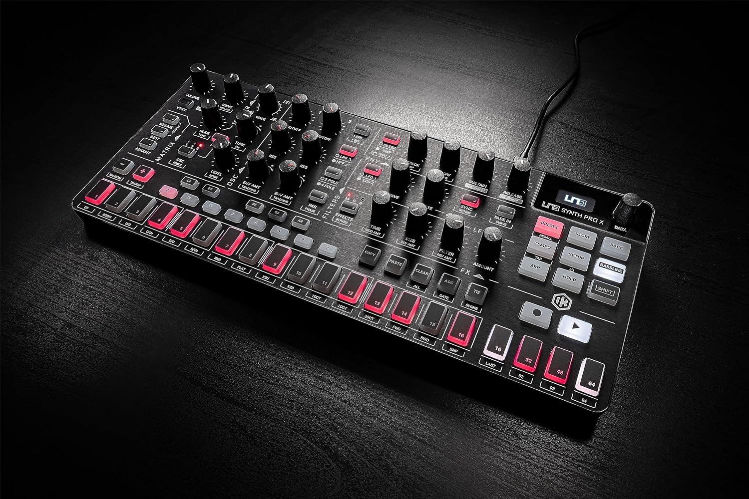 IK Multimedia UNO Synth Pro X, Dual-Filter Paraphonic Analog Desktop Synthesizer, Audio Interface with Modulation Matrix, 12 Studio-Quality Effects, Software Editor, USB/MIDI/CV/GATE/Audio I/O (Black)